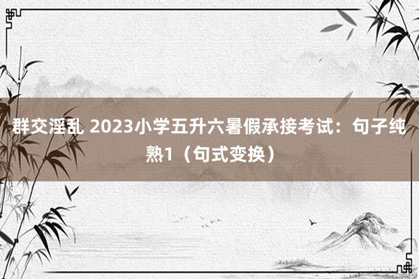群交淫乱 2023小学五升六暑假承接考试：句子纯熟1（句式变换）