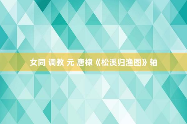 女同 调教 元 唐棣《松溪归渔图》轴